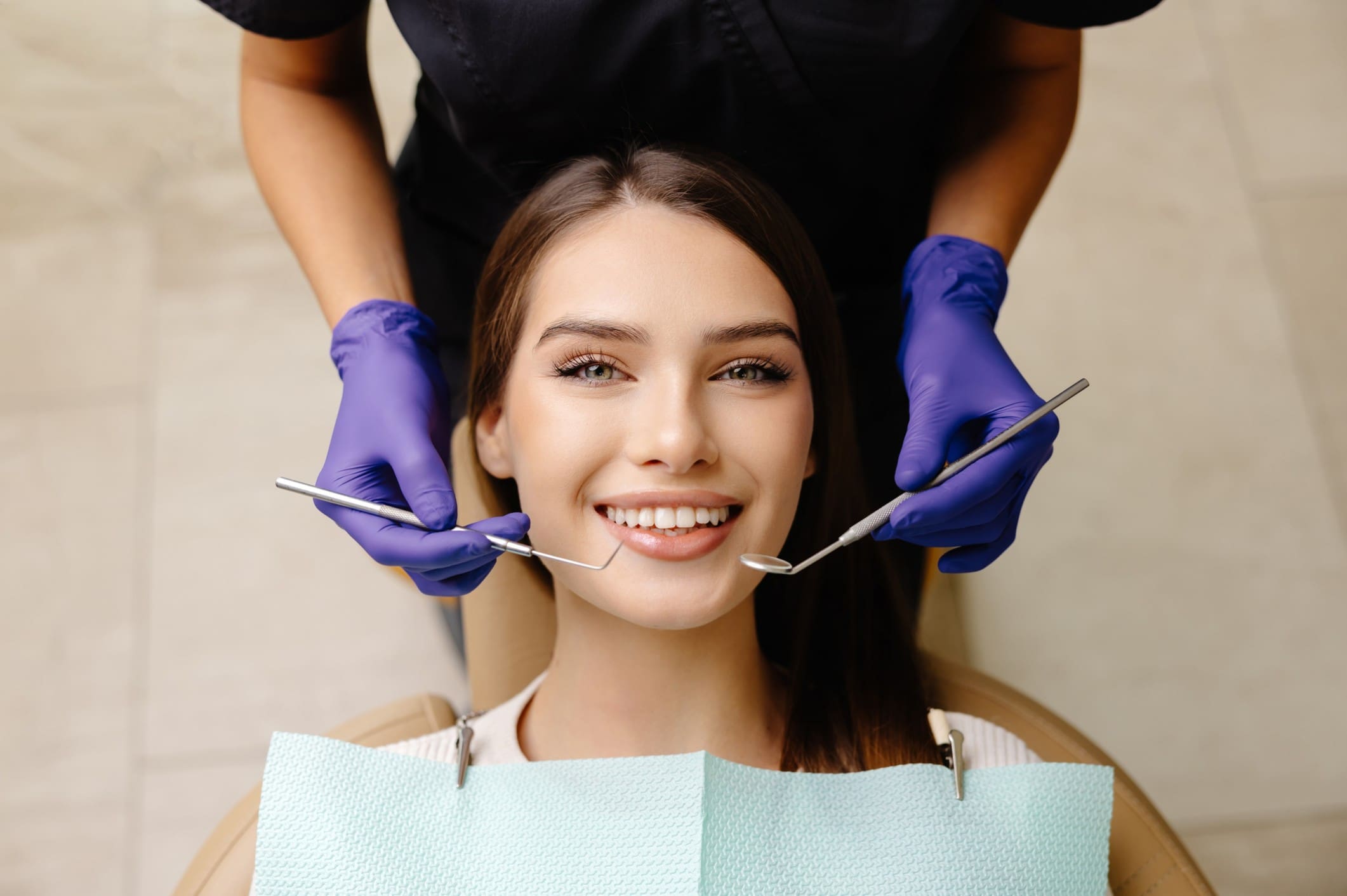 Dental appointment with happy patient
