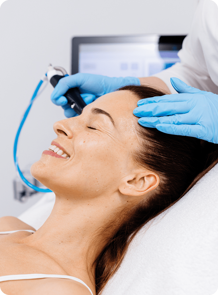 Facial treatment in progress at spa