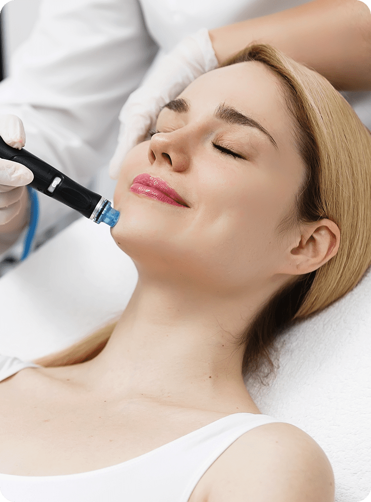 Woman receiving beauty treatment at spa
